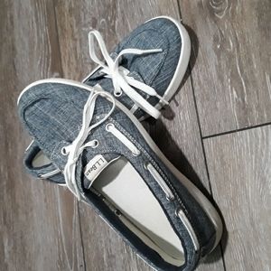 L. L. Bean blue denim two eyelet loafers. Mint condition. Size 7